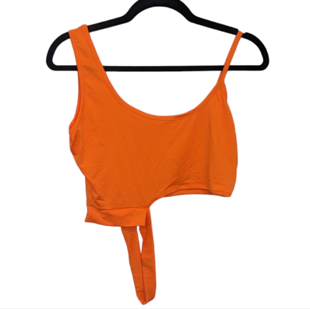 Orange Strappy Reversible Crop Top M 🍊